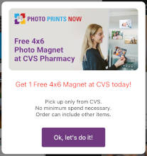 FREE 4x6 Photo Magnet at CVS