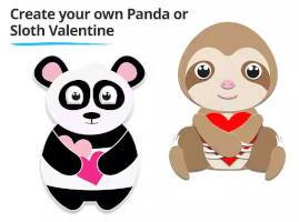 Create your own Panda or Sloth Valentine Craft  Activity