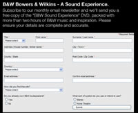 Free B&W Sound Experience DVD