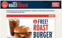 Coupon for a Free Roast Burger at Arby's