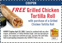 Free Chicken Tortilla Roll From El Pollo Loco