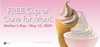 Free TCBY Cone for Moms!