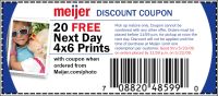 20 FREE Next Day 4x6 Prints - meijer Discount Coupon