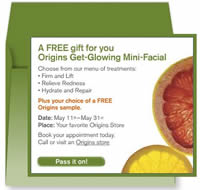 Free Mini Facial and Skincare Sample at Origins 5/11-31