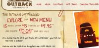 Free $10 Gift Certificate for Dads at Outback