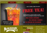FREE TEA! July 23rd at McAlister's