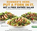 Free Entree Salad at Denny's