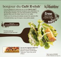 Free Cup of Soupe or Petite Salade at la Madeleine