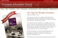 Free Copy of 101 Tips for Women Travelers