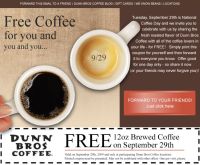 Free 12oz Coffee at Dunn Bros Coffee - 9/29