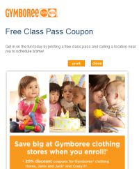 Free Gymboree Class - Coupon