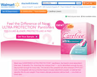 Free Sample of Carefree Ultra Protection Liners