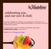 Free Pastry at La Madeleine Cafe