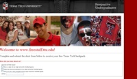 Free Backpack from Texas Tech University