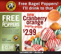 Free Bagel Poppers with Beverage Purchase at Einstein Bros Bagels