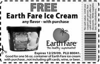 Free Earth Fare Ice Cream - Coupon