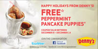 Free Peppermint Pancake Puppies at Denny's
