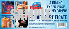 Planet Hollywood $10 Gift Certificate