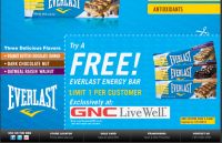 Free Everlast Energy Bar at GNC