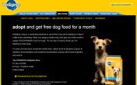 Free Month Supply of Pedigree Dog Food for Dogs Adopted in 2009