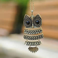 Retro-Owl-Long-Necklace