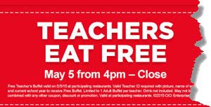 FREE Buffet for Teachers at Cici's Pizza