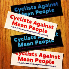 FREE Cyclists Against Mean People Sticker