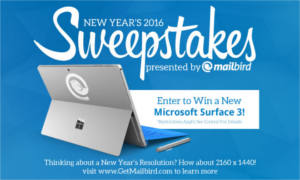 Mailbirds New Years Microsoft Surface 3 Sweepstakes