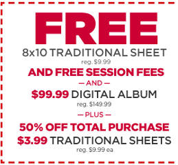 FREE 8x10 Traditional Sheet Portrait for Military at JCPenney