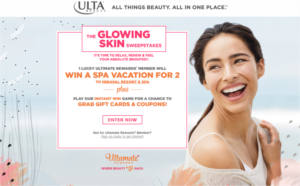 Ulta Beauty The Glowing Skin Sweepstakes & Instant Win Game