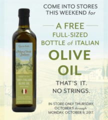 FREE Bottle of Italian Olive Oil at Sur la table