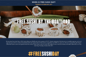 P.F. Chang's FREE Sushi Day 2017