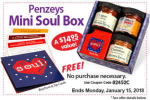 FREE Mini Soul Box at Penzeys Spices