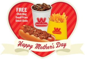 FREE Chili Dog, Fries & Soda for Moms at Wienerschnitzel