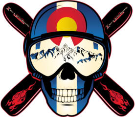 FREE Colorado Ski Skull Sticker