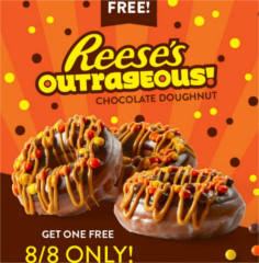 FREE Reese's Outrageous Doughnut at Krispy Kreme