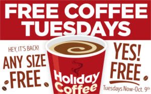 FREE Coffee at Holiday Station Stores on Tuesdays