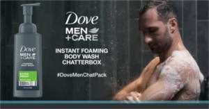 FREE Dove Men+Care Instant Foaming Body Wash Chat Pack