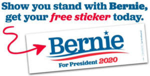FREE Bernie for President 2020 Sticker