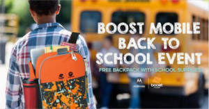 FREE Backpack and School Supplies at Boost Mobile Stores