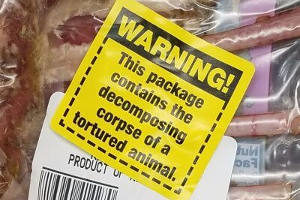 Meat Warning Sticker