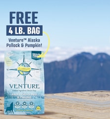 FREE 4 lb Bag of Venture Alaskan Pollock Meal & Pumpkin Dog Food