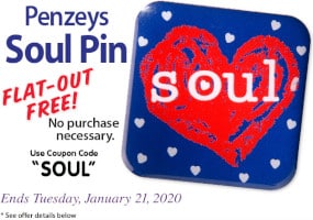 FREE Penzeys Soul Pin at Penzeys Spices.