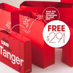 FREE $29 Gift Card at Tanger Outlets