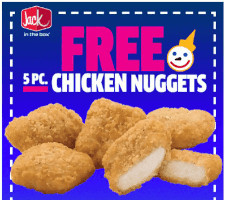 FREE 5 pc. Chicken Nuggets at Jack In The Box