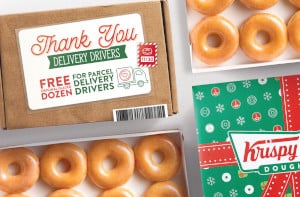 FREE Dozen Doughnuts for Parcel Delivery Drivers at Krispy Kreme