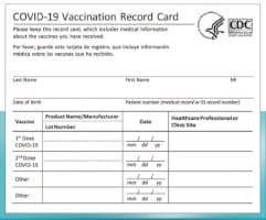 COVID-19 Vaccination Card Lamination