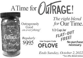 FREE Half Cup Jar of Outrage of Love Spices at Penzeys Spices