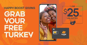 FREE Turkey at Boost Mobile Stores