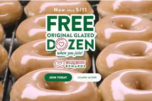FREE Original Glazed Dozen Doughnuts at Krispy Kreme